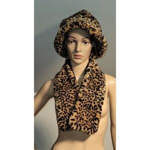 Mantles Multi‎  Color Women Premium Winter Fur Hat and Scarf  Brown and Black